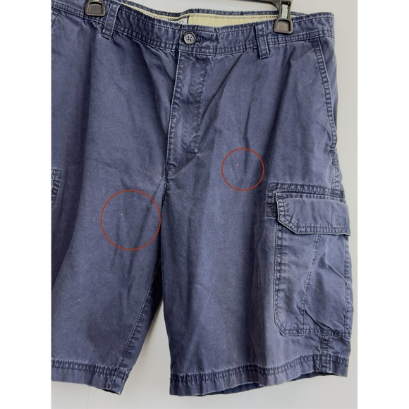 Izod Shorts Men's 38X10 Cargo Cotton Canvas Distressed Navy Blue - Picture 2 of 5